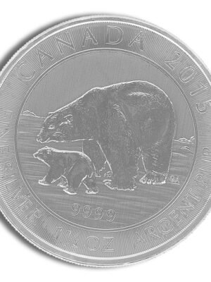 2015 1.5 oz Canadian Polar Bear & Cub Silver Coin