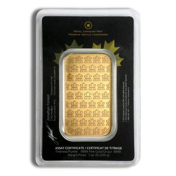 1 oz Gold Bar - Royal Canadian Mint - RCM (Carded)
