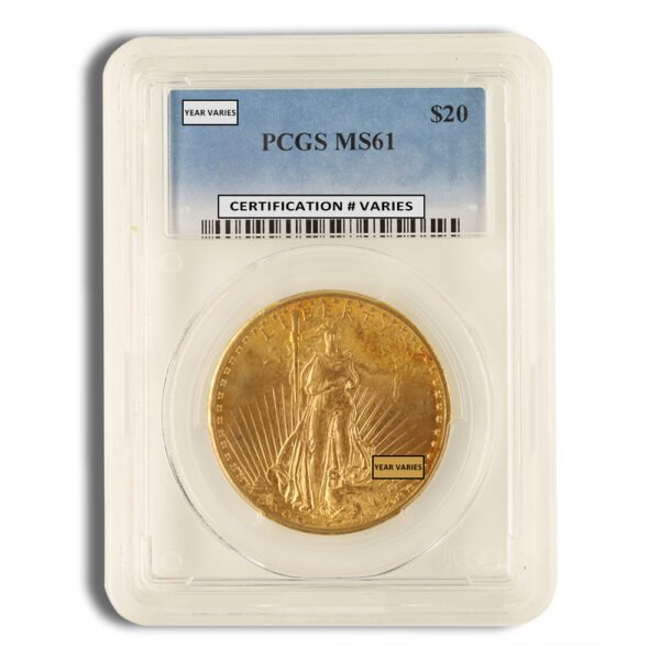  Gold Saint-Gaudens Double Eagle - PCGS MS61