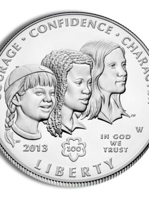 2013 Girl Scouts Centennial Commemorative Silver One Dollar Uncirculated Obverse 2013-W width=