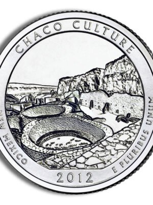 2012 America The Beautiful Quarters Coin Chaco Culture New Mexico Uncirculated Reverse 2012-P 5 oz ATB Chaco Culture Silver Coin - Burnished (Cap Only)