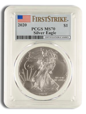 id10078470c3373346hBgzQ0WSiGbtl1CogwA3pFAbwZtMCeLdGk4Kt_TRcLGmSFnR9ext-1.jpg 2020 Silver Eagle PCGS MS70 First Strike