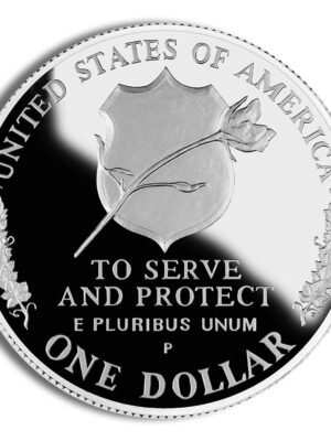 1997 Law Enforcemential Officers Memorial Commemorative Silver One Dollar Proof Obverse 1997-P width=