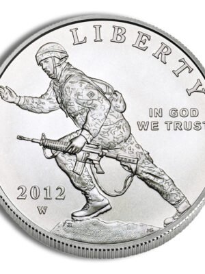 2012 Infantry Soldier Commemorative Silver One Dollar Uncirculated Obverse 2012-W width=