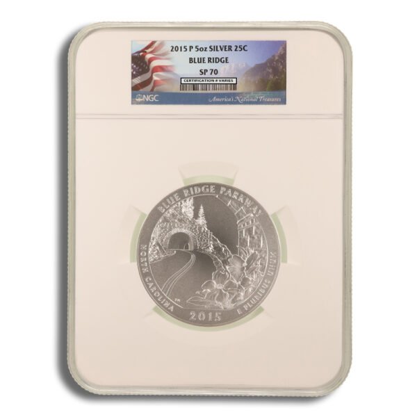 2015-P 5 oz ATB Blue Ridge Parkway Silver Coin NGC SP70
