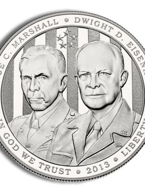 2013 Five Star Generals Commemorative Silver One Dollar Proof Obverse 2013-P width=