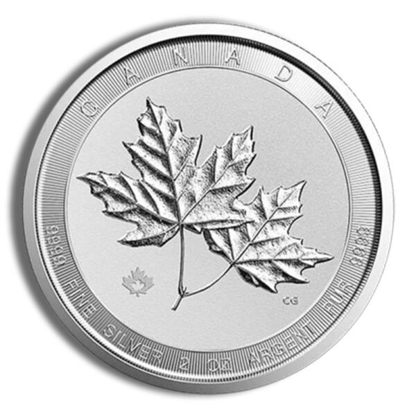 id10078621c3373346hSlvXtjDwF6Ypk0L5Poeba6Q3EJBY6TQ2evbHXret6bb1MVv_ext-1.jpg 2 oz Canadian Twin Maple Leaf Silver Coin (Year Varies)