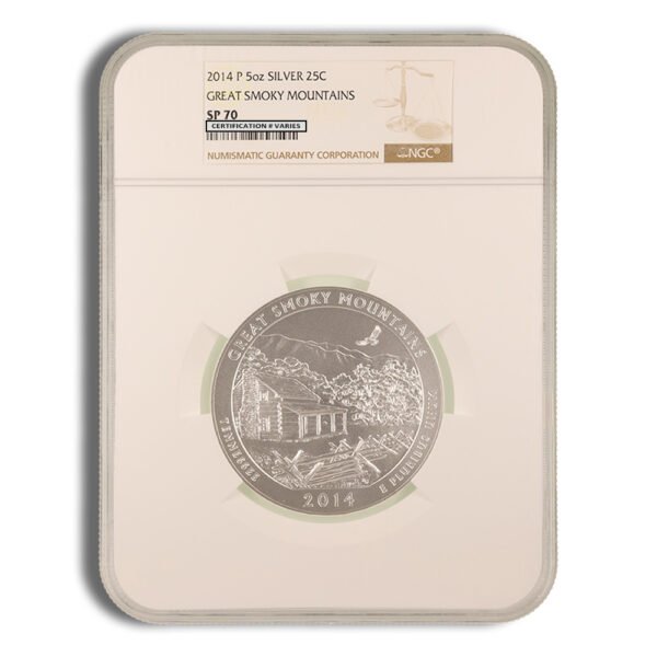 2014-P 5 oz ATB Great Smoky Mts. Silver Coin NGC SP70