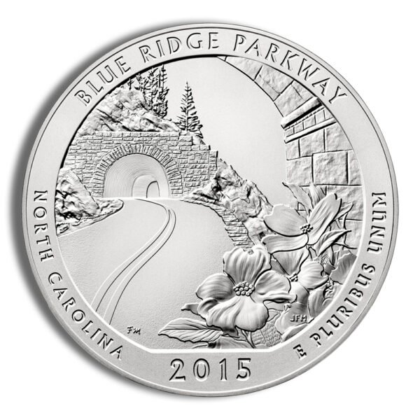 2015-P 5 oz ATB Blue Ridge Parkway Silver Coin NGC SP70