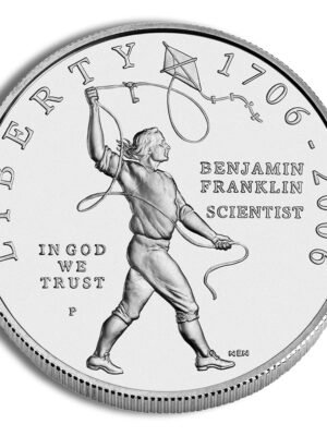 2006 Benjamin Franklin Scientist Commemorative Silver One Dollar Uncirculated Obverse 2006-P width=