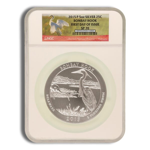 2015-P 5 oz ATB Bombay Hook Silver Coin NGC SP70