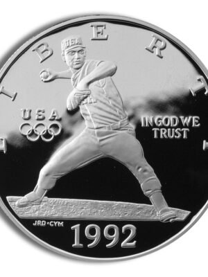 1992 Olympics France And Spain Commemorative Silver One Dollar Proof Obverse 1992-S width=