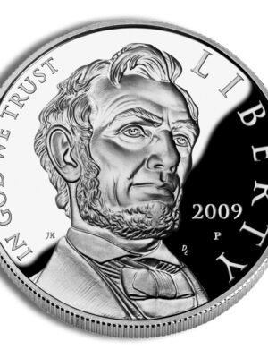 2009 Abraham Lincoln Commemorative Silver One Dollar Proof Obverse 2009-P width=