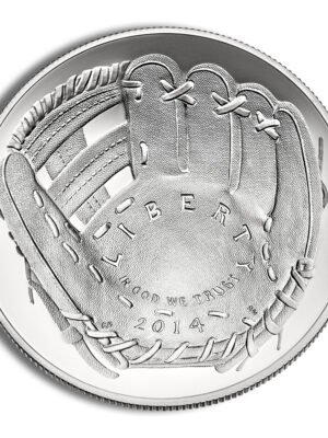 2014 National Baseball Hall Of Fame Commemorative Silver One Dollar Uncirculated Obverse 2014-P width=