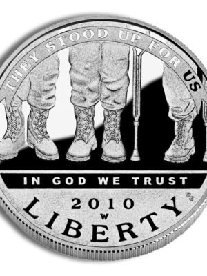 2010 American Veterans Disabled For Life Commemorative Silver One Dollar Proof Obverse 2010-W width=