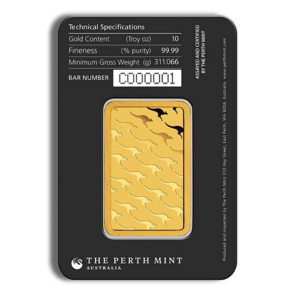 PM Bar Card Back 10oz2 10 oz Gold Bar - Perth Mint (Carded)