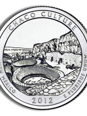 2012 America The Beautiful Quarters Coin Chaco Culture New Mexico Uncirculated Reverse 2012-P 5 oz ATB Chaco Culture Silver Coin - Burnished (Cap Only)