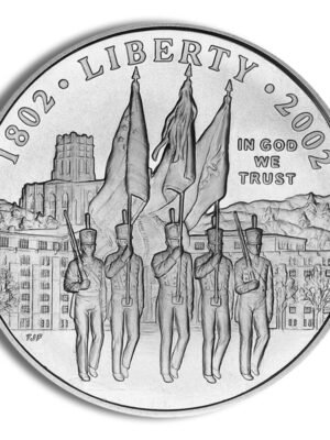 2002 West Point Bicentennial Commemorative Silver One Dollar Uncirculated Obverse 2002-W width=