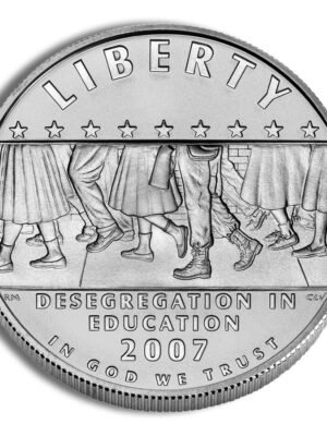 2007 Little Rock Central High School Commemorative Silver One Dollar Uncirculated Obverse 2007-P width=