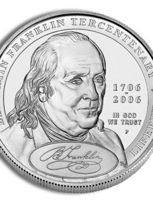 2006 Benjamin Franklin Founding Father Commemorative Silver One Dollar Uncirculated Obverse 2006-P width=