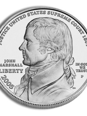 2005 Chief Justice John Marshall Commemorative Silver One Dollar Uncirculated Obverse 2005-P width=