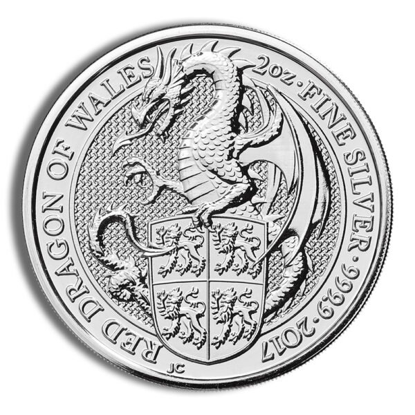 2017 2 oz Silver Great Britain Queen's Beasts - Dragon
