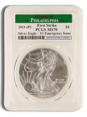 id10079393c3373346hJvTXIwQuF6c9CN0mAwTiI6EapiUZOll30uUhlPHRUt4GSZ5Eext-1.jpg 2021 (P) Silver Eagle PCGS MS70 First Strike
