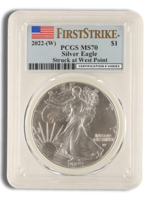 id10079394c3373346hFLGr9QWj7g89aLmg0h5RWsNxoUcd7u4QGDeQ8OfrAq0OKSFZext-1.jpg 2022 Silver Eagle PCGS MS70 - West Point