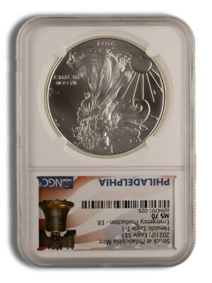 id10079396c3373346hRwXLQQ9cFmodCOUzu1LOb4NdFNqgIDW_QG9DuA0U2aXHlbbBext-1-1.jpg 2021(P) Silver Eagle NGC MS70 ER - Emergency Production