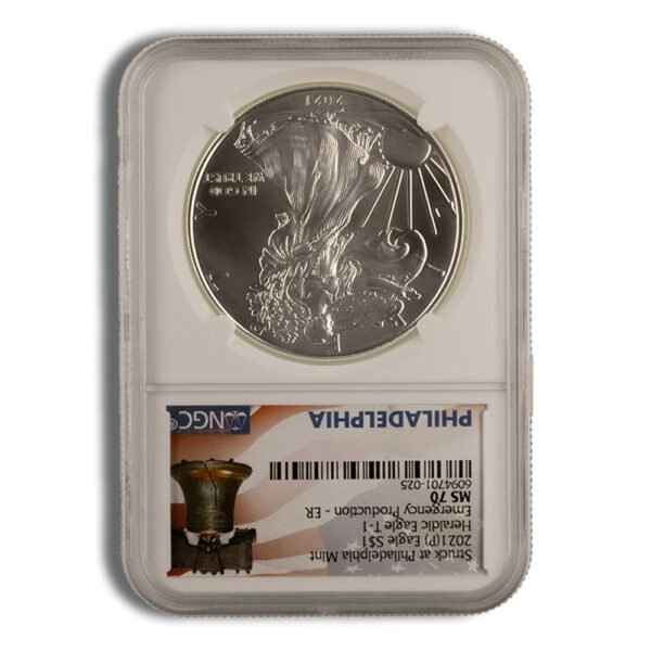 2021(P) Silver Eagle NGC MS70 ER - Emergency Production