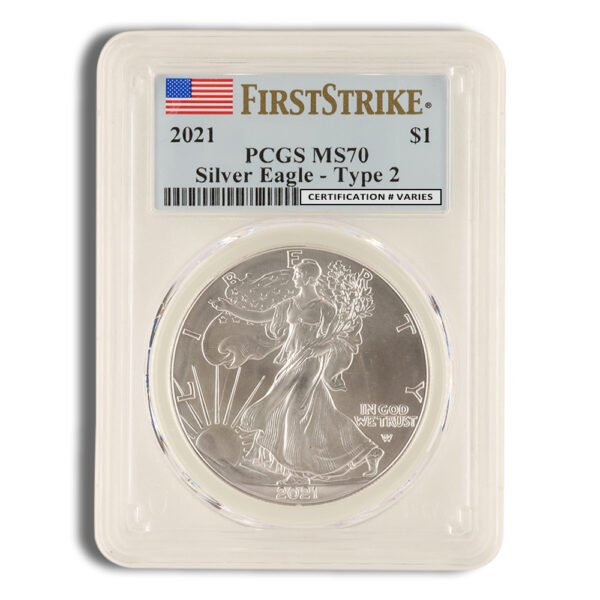 2021 Silver Eagle PCGS MS70 First Strike (Type 2)