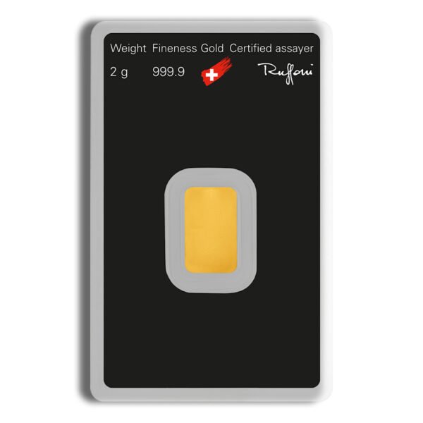 2 gram Gold Bar - Argor-Heraeus (Carded)