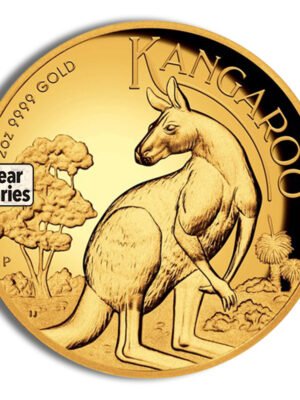 2 oz Australian Kangaroo/Nugget Gold Coin (Year Varies)