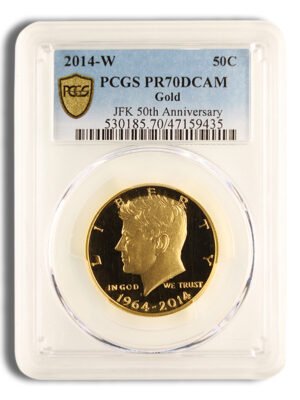 2014-W 3/4 oz JFK Half Dollar Gold Coin PCGS PR70 (Label Varies)