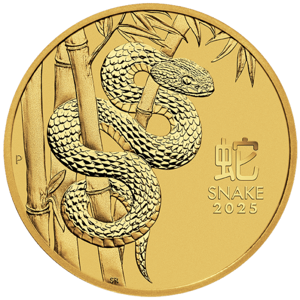 2025 1 oz Australia Gold Lunar Snake BU - Series III