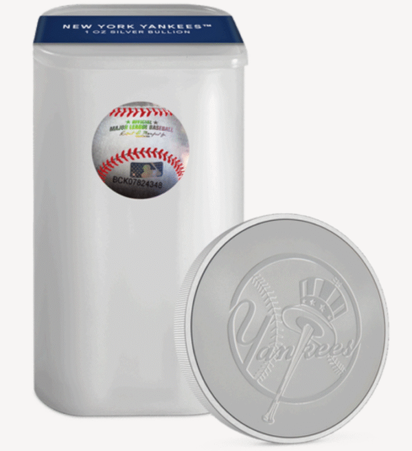 1 oz Official Major League Baseball Silver Round (New York Yankees)