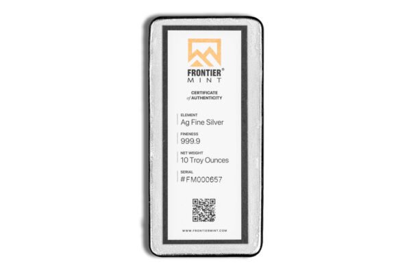 10 oz Silver Bar - Frontier Mint (Mirrored)