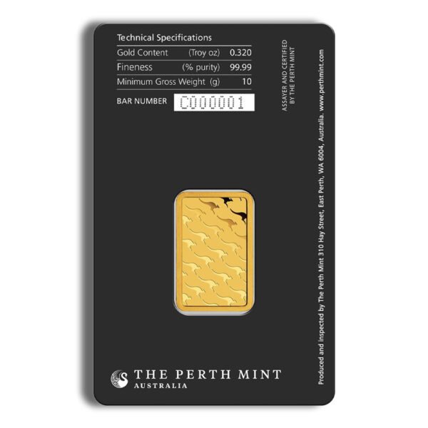 10 gram Gold Bar - Perth Mint (Carded)