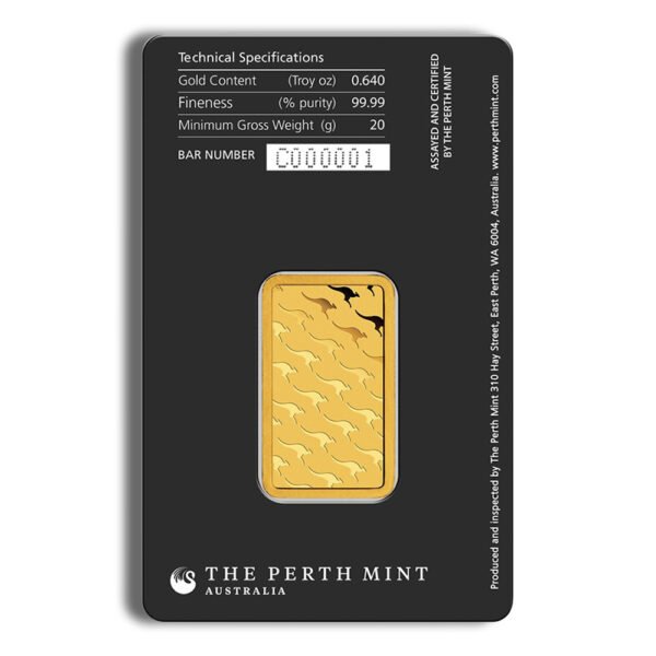 20 gram Gold Bar - Perth Mint (Carded)