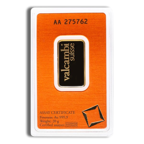 20 gram Gold Bar - Valcambi (Carded)