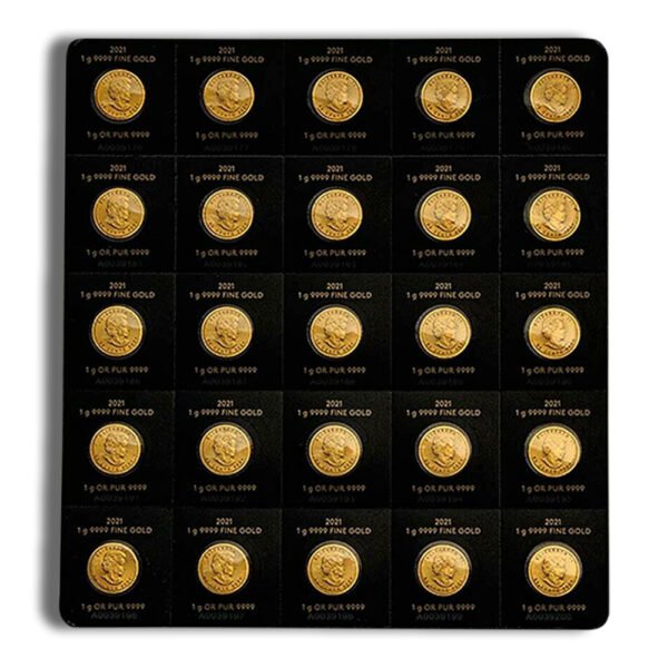 25 x 1 g Canadian MapleGram Gold Coins (Carded)