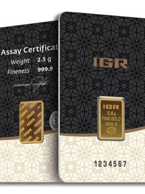 2.5 gram Gold Bar - IGR Metals (Carded)