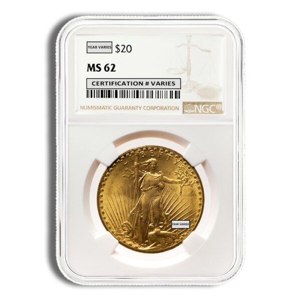  Gold Saint-Gaudens Double Eagle - NGC MS62