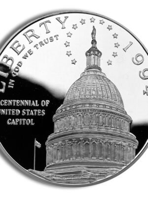 1994 Bicentennial United States Capitol Commemorative Silver One Dollar Proof Obverse 1994-S width=