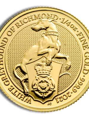 id4123621c3373346hrxY30BX2G1IXKgI8p6cFSkNj0LuXjEVx7Oobi9lUrq3FZ6jFext-1.jpg 2021 1/4 oz Great Britain Queen's Beast Gold Coin - Greyhound