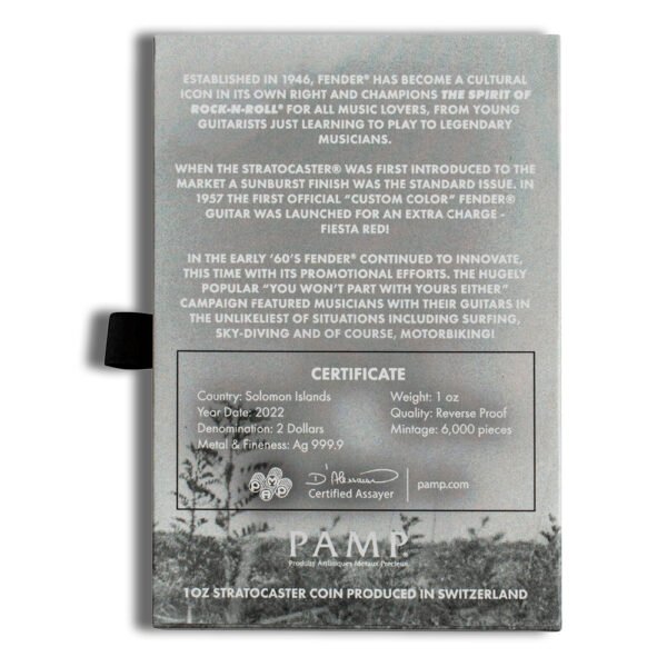 2022 1 oz Solomon Islands Silver Fender Stratocaster - Fiesta Red