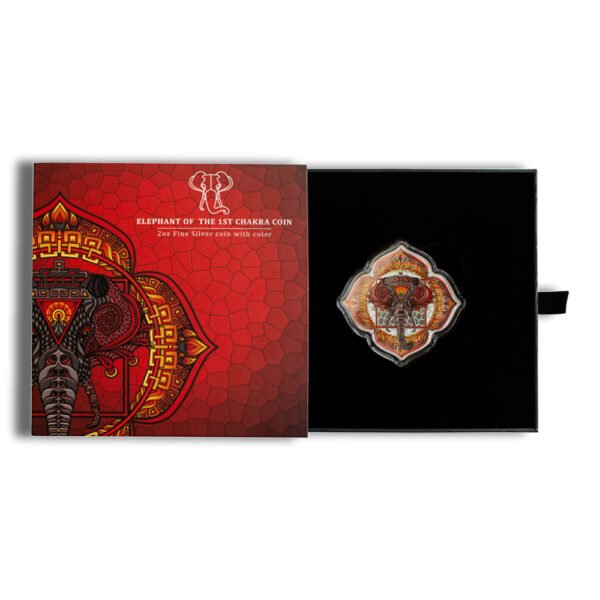 2022 2 oz Silver Solomon Islands Phil Lewis Chakra Elephant