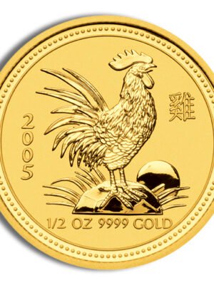 2005 1/2 oz Australia Gold Lunar Rooster BU - Series II
