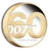2022 2 oz Silver 60 Years of Bond Proof Gilded Coin