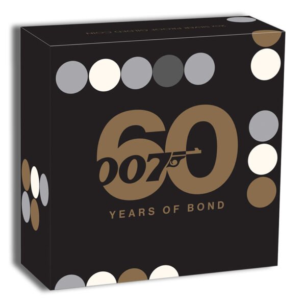 2022 2 oz Silver 60 Years of Bond Proof Gilded Coin